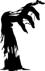 Crooked zombie hand with fingers, Halloween