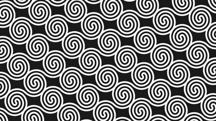 Fototapeta premium seamless pattern with spirals, simple pattern, black and white seamless pattern, basic shape, background, fabric