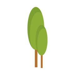 Vector flat design green type of trees