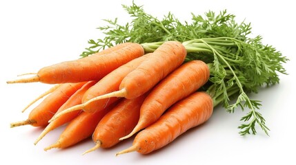 Carrots on a white isolated background. Generative AI.