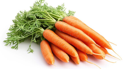 Carrots on a white isolated background. Generative AI.