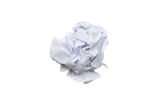 zmięta kulka białego papieru na przezroczystym tle, png
