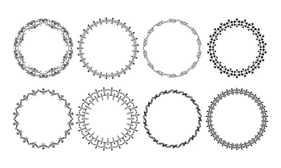 Vector elegant round frame collections border