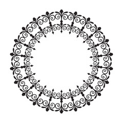 Vector ornamental frame on white background