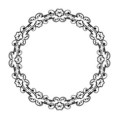 Vector decorative floral round element on white background