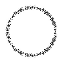 Fototapeta premium Vector decorative floral round element on white background