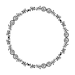 Vector decorative floral round element on white background