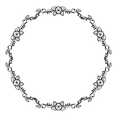 Vector decorative floral round element on white background