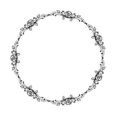 Vector decorative floral round element on white background