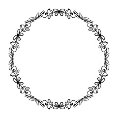 Vector decorative floral round element on white background