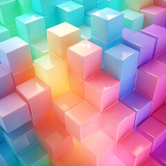 Obraz premium Abstract illustration of colorful cubes background