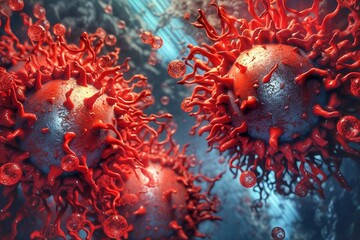 Cancer cell or tumor illustration in high detail as a medical science concept