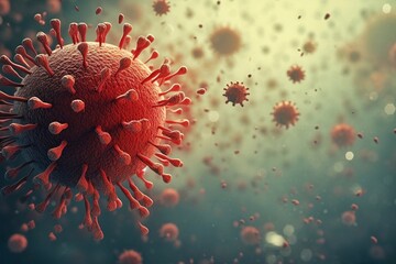 Virus in blood. Coronavirus 2019-nCov novel coronavirus concept. Another version of the virus in a scene floating 