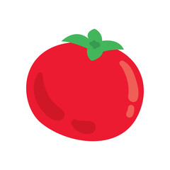 Vector cartoon fresh red tomato vector hand drawn illustration isolated