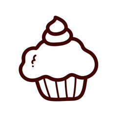 Vector cup cake icon vector isolated on white background