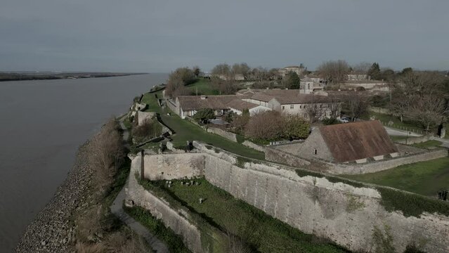Citadelle de Blaye Riverside, Bordeaux, France - aerial