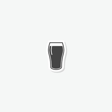  Beer glass icon sticker isolated on gray background