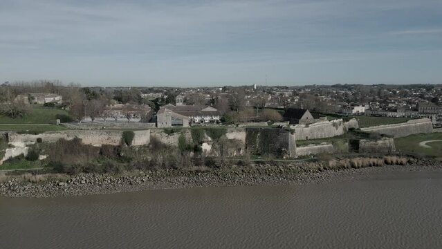 Citadelle de Blaye by Gironde Estuary, Bordeaux, France. aerial
