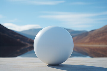 A 3D animated sphere, smoothly morphing its shape in a minimalist setting.