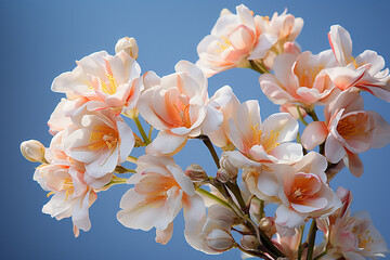 A 3D depiction of a pastel freesia, its delicate blooms elegantly presented.