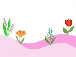 Valentine Wild Flower Background Illustration
