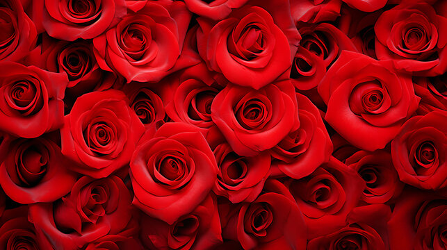 vibrant collection of red rose