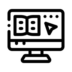 Fototapeta premium online learning line icon