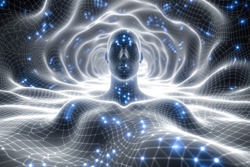 Alpha waves heal damage in the body. Generative AI.