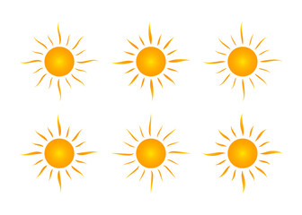 set of sun yellow vector design