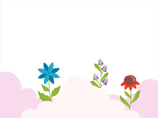 Valentine Wild Flower Background Illustration
