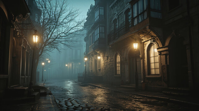 The only sound that breaks the eerie silence is the mournful howling of the wind, as it echoes through the empty streets. Fantasy art