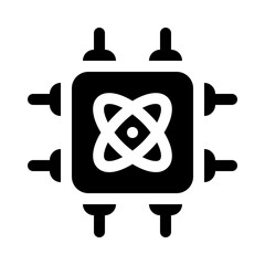 quantum computing glyph icon