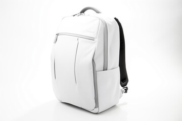 monochrome business backpack, sleek design, on white