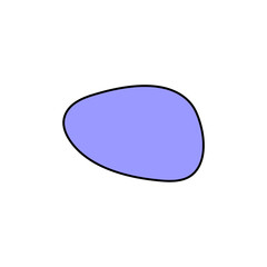 blob in purple color with outline outline