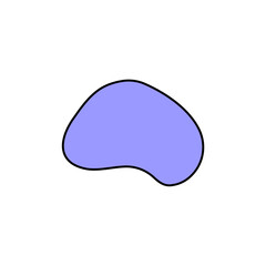 blob in purple color with outline outline