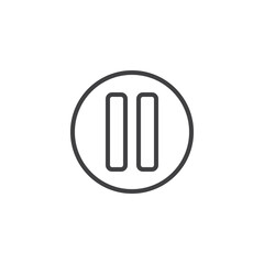 Pause Button line icon