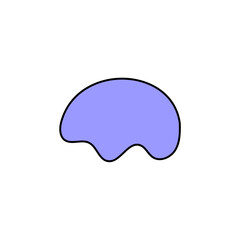 blob in purple color with outline outline
