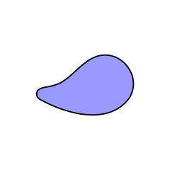 blob in purple color with outline outline