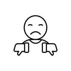 Obraz premium Influencer dislike outline icons, minimalist vector illustration ,simple transparent graphic element .Isolated on white background