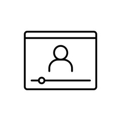 Video content outline icons, minimalist vector illustration ,simple transparent graphic element .Isolated on white background