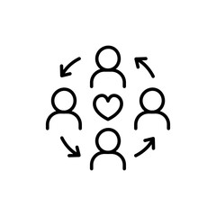 Influencer group outline icons, minimalist vector illustration ,simple transparent graphic element .Isolated on white background