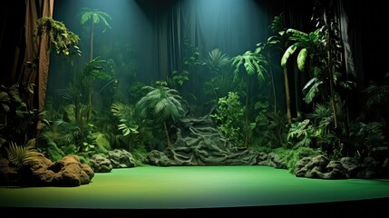 props stage studio background illustration curtains spotlight, microphone performance, actor actress props stage studio background