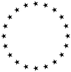 gold star circle frame transparent background