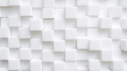 White foam texture cubes background close up, soft material for interior design