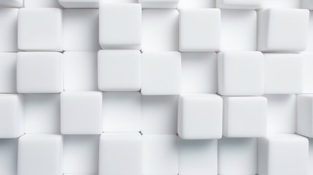 White foam texture cubes background close up, soft material for interior design © alionaprof