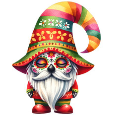 Cinco De Mayo Gnomes, Mexican Watercolor Fiesta Maxican Gnomes Clipart