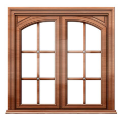 wooden window on transparent background PNG interior design concept