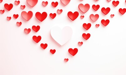 Hearts banner for Valentine's Day on white background.