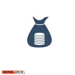 a sack of money icon design vector graphic of template, sign and symbol