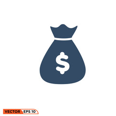 a sack of money icon design vector graphic of template, sign and symbol